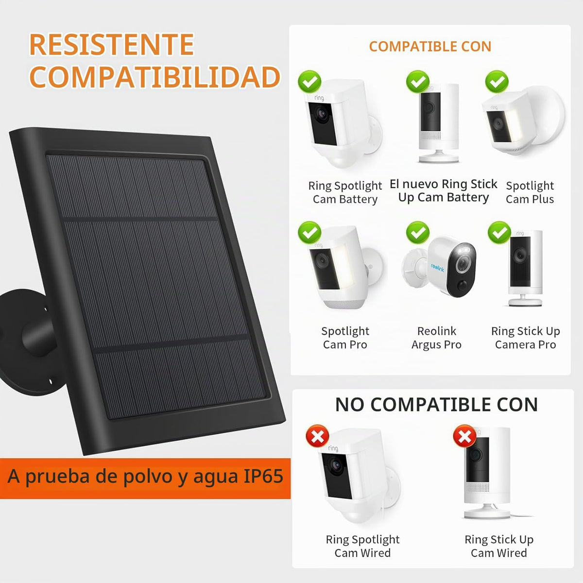 Paquete de 4 cargadores solares USB-C a Ring Barrel Plug de 4 W par...