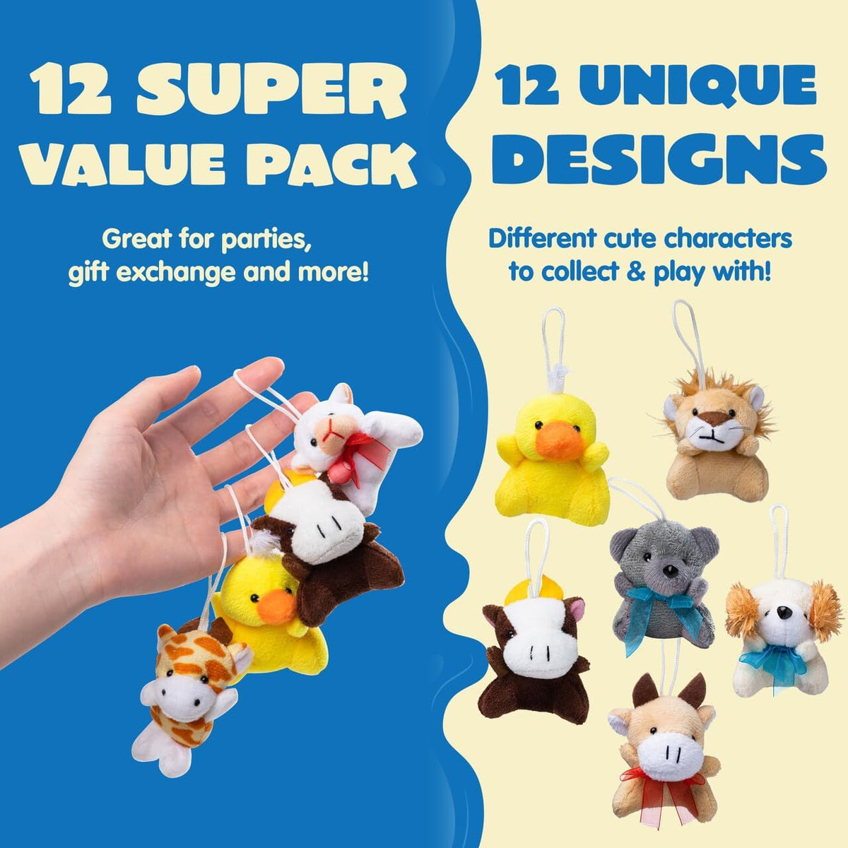 JOYIN Paquete de 36 mini juguetes de peluche de animales surtidos (...