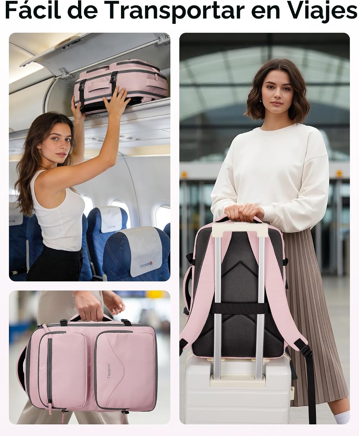 Taygeer Mochila de viaje para mujer, bolsa de artículos personales...