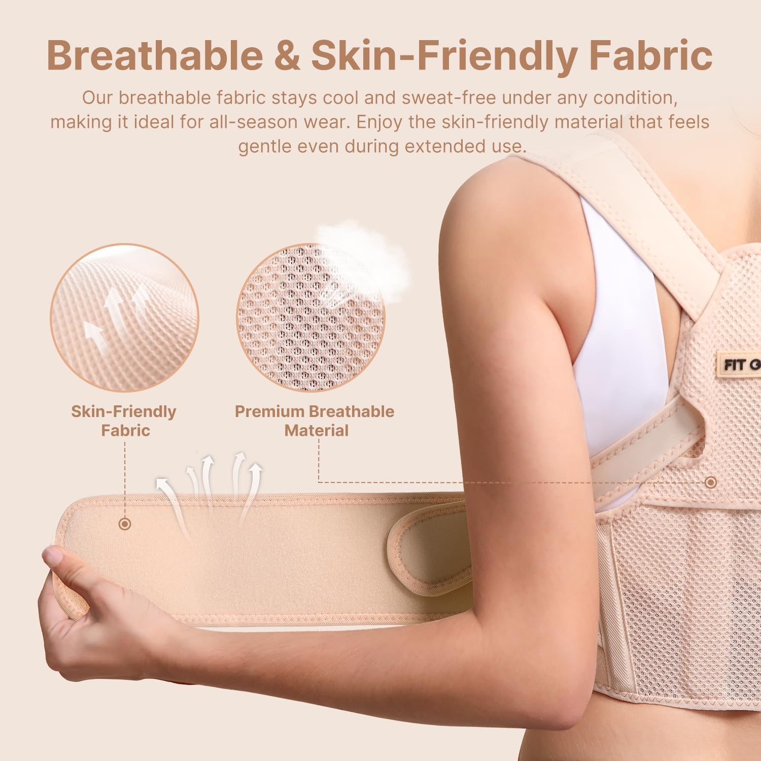 Corrector de postura Fit Geno para mujer Lite, soporte superior de...