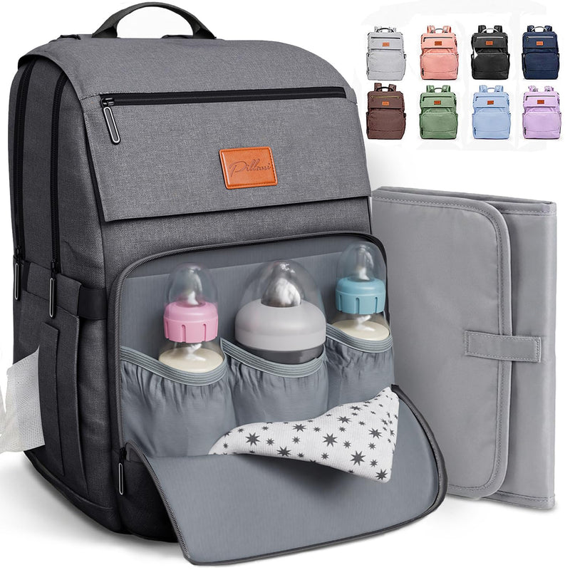 PILLANI - Mochila grande para llevar pañales de bebé, para viajar,...