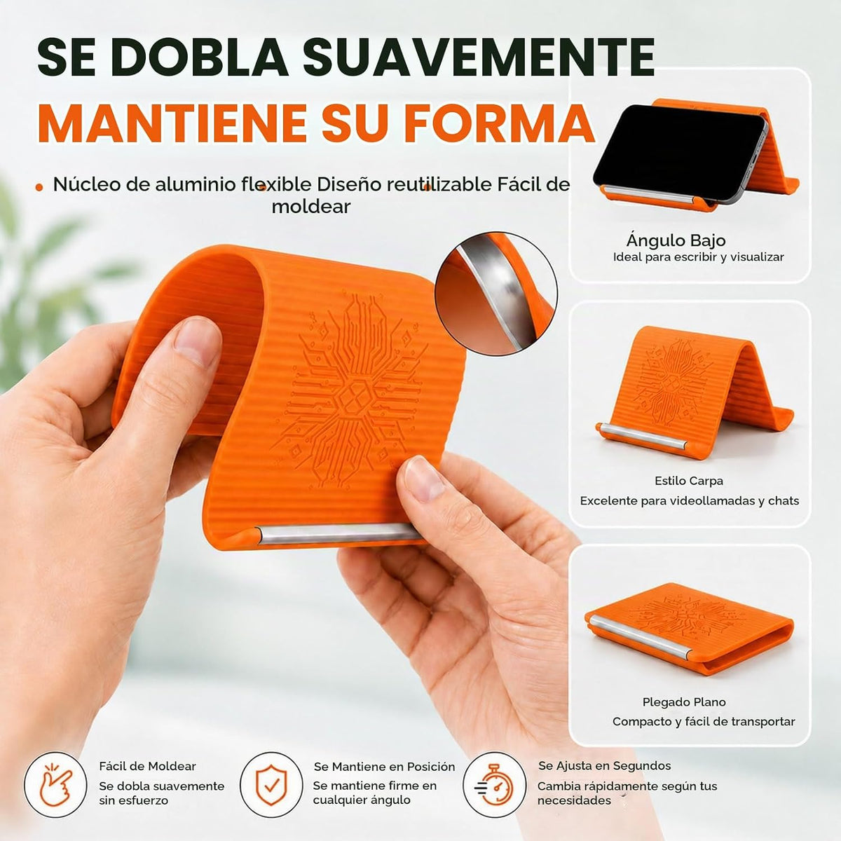 NVXEBOG Soporte para teléfono de avión, portátil, plegable, de alum...