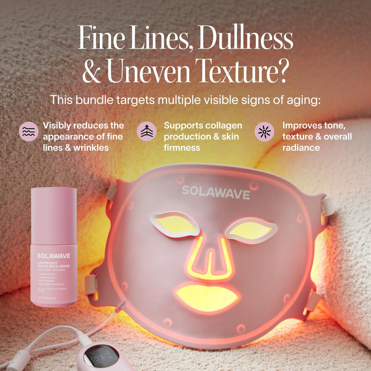 Solawave Máscara facial de terapia de luz roja y kit de suero para...