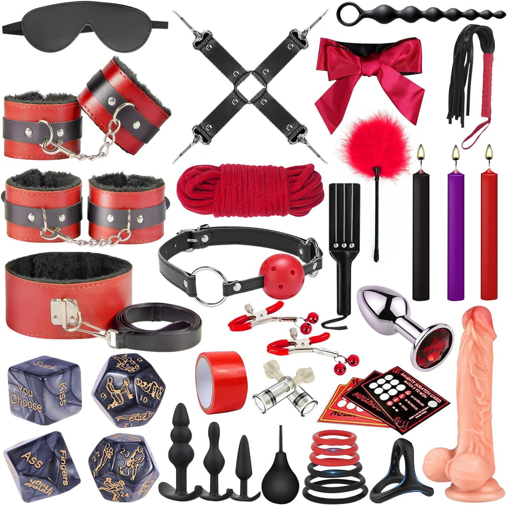 Juguetes sexuales, restricciones BDSM, consolador, kit de 36 piezas...