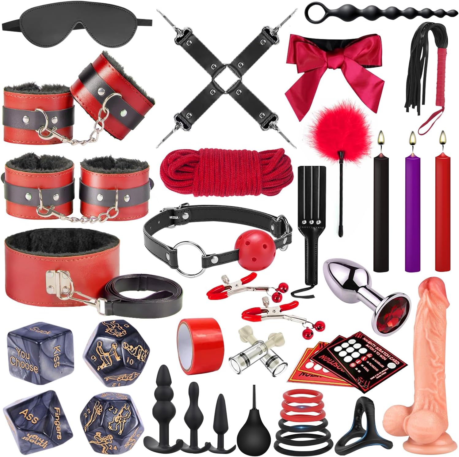 Juguetes sexuales, restricciones BDSM, consolador, kit de 36 piezas...
