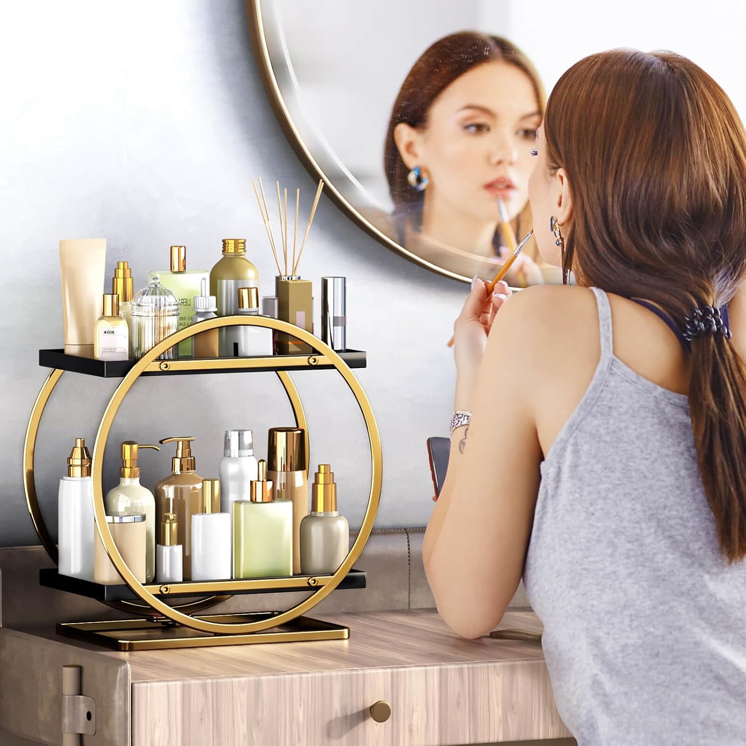 YIWANFW Organizador de Maquillaje para Tocador, Organizador de Perf...