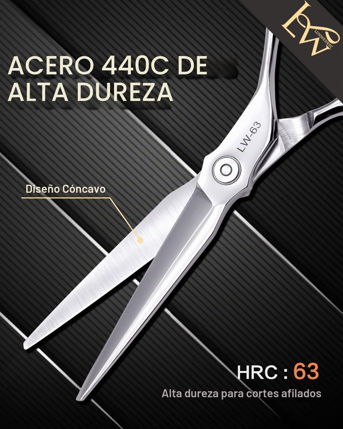 Tijeras de corte de cabello profesionales, se someten a un riguroso...