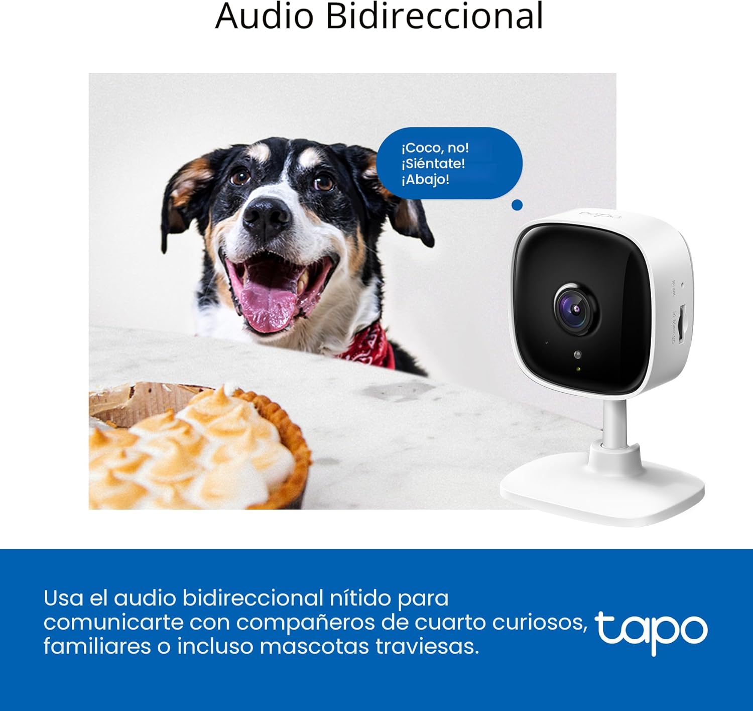Tapo Cámara de seguridad interior 1080P para monitor de bebé, cámar...