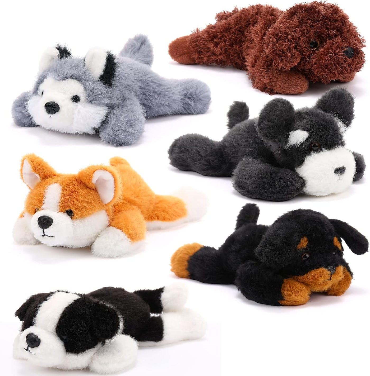 Harrycle - 6 animales de peluche para perros de 8 pulgadas a granel...