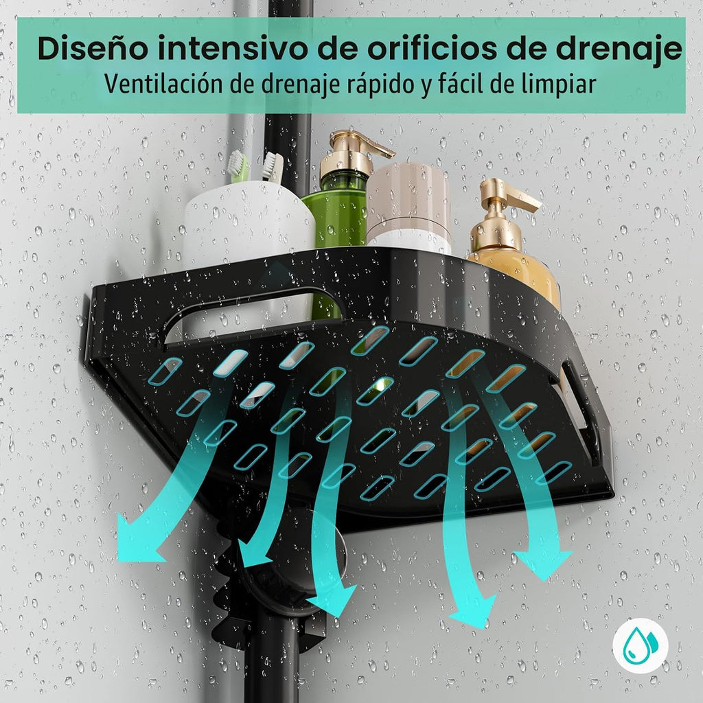 Shuang qing Organizador de ducha de 4 niveles con poste de tensión...
