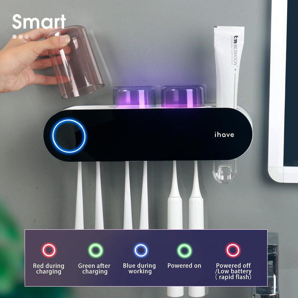 iHave Soportes para cepillos de dientes eléctricos de pared con 3 v...