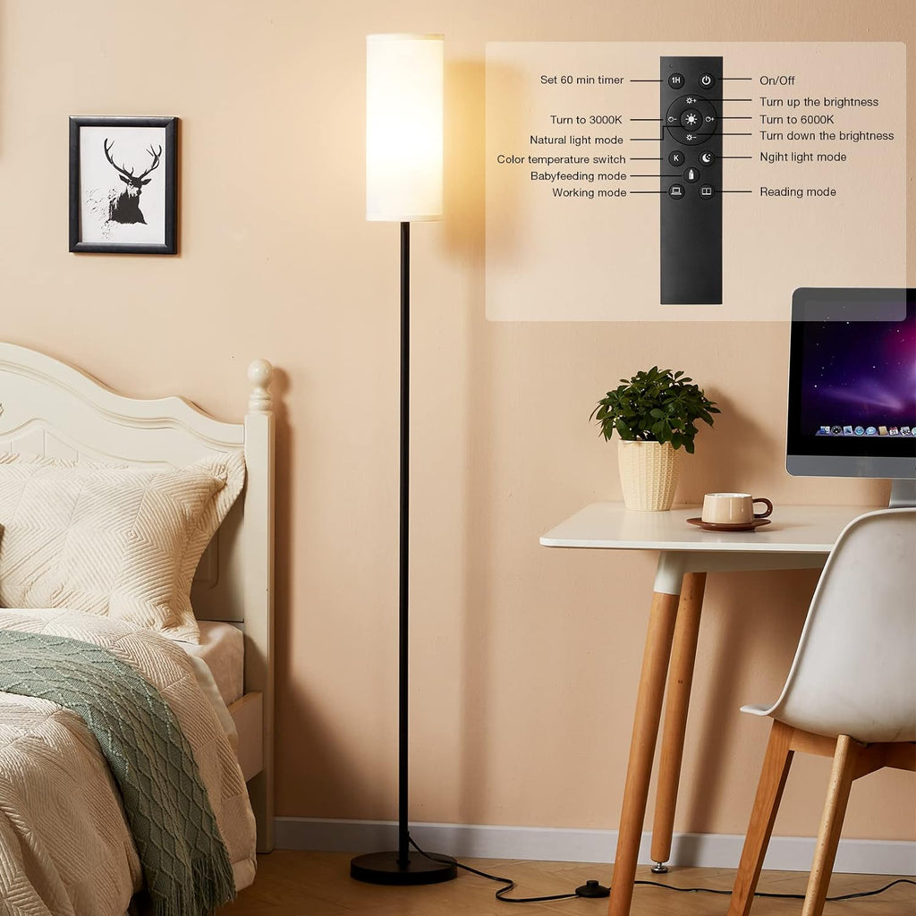 Ambimall - Lámpara de pie moderna para sala de estar, dormitorio y...