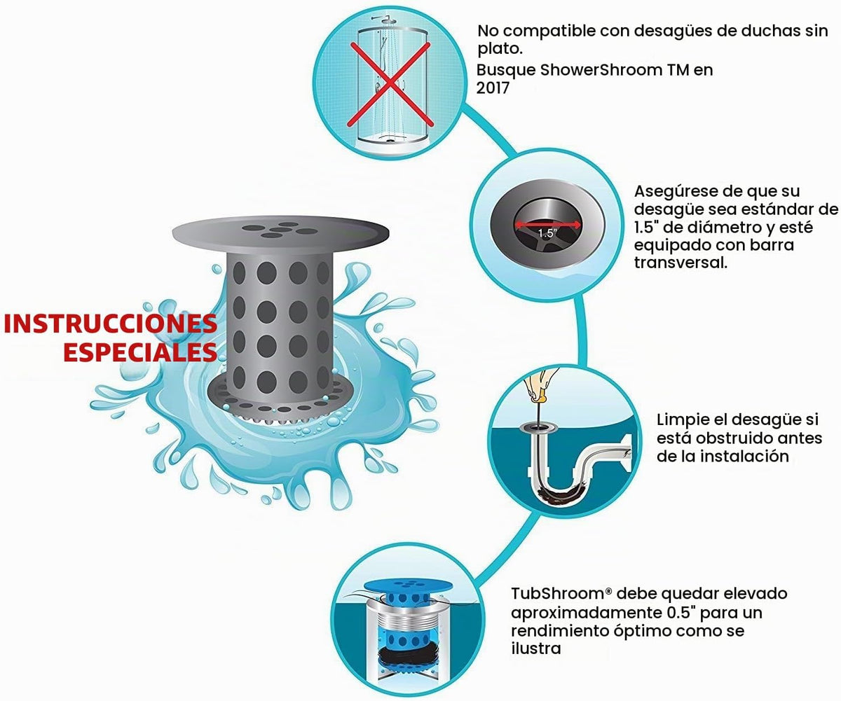TubShroom y SinkShroom - Protectores de drenaje y atrapapelos para...
