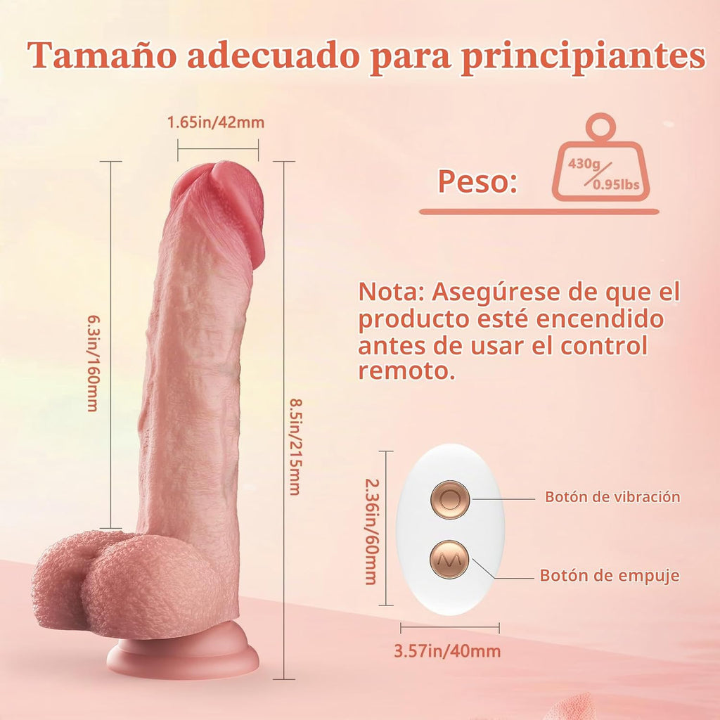 Mrgras Consolador de empuje de pulsación, juguetes sexuales con 3 m...