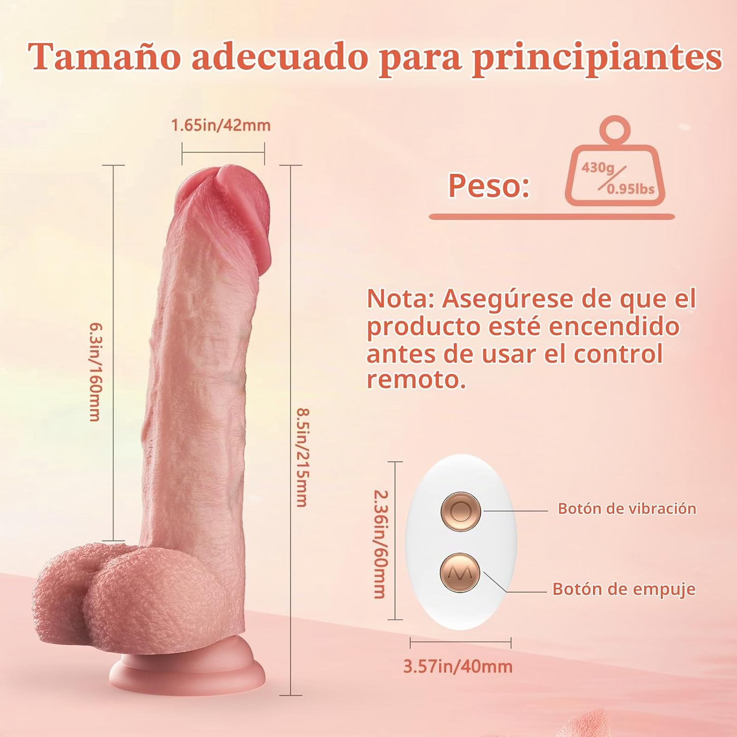 Mrgras Consolador de empuje de pulsación, juguetes sexuales con 3 m...