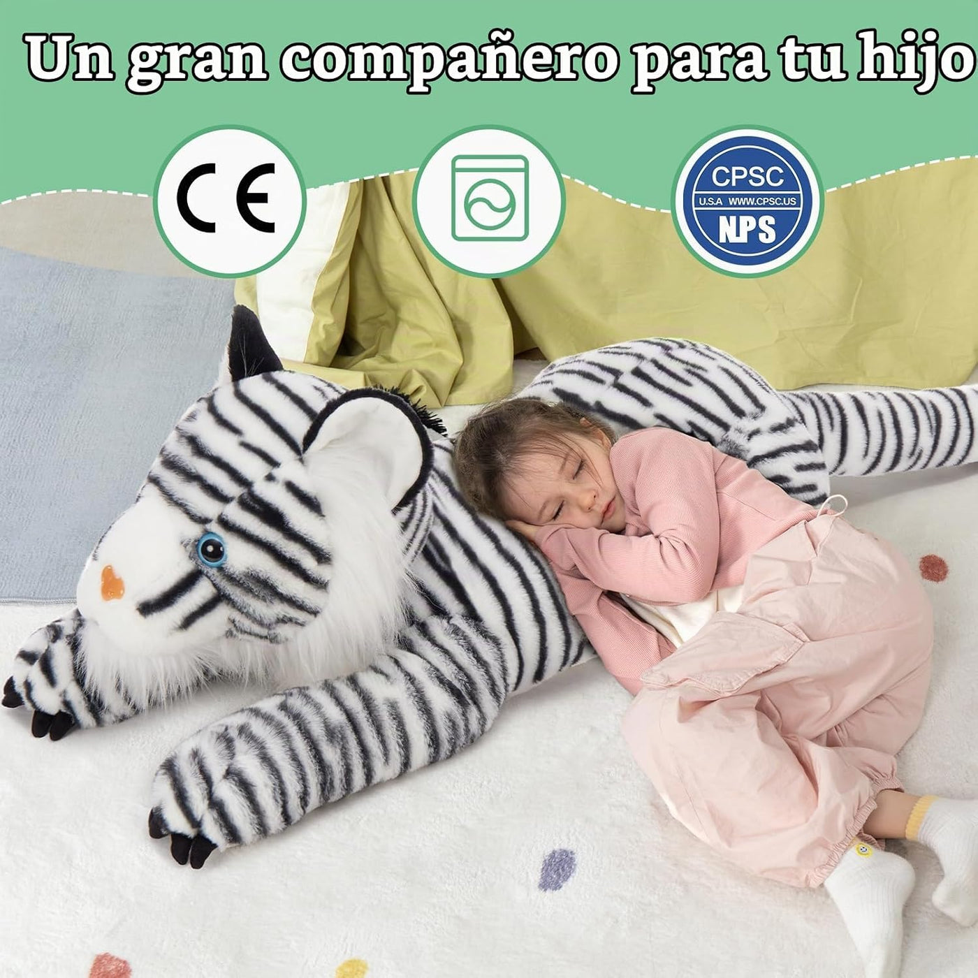 MaoGoLan Animal de peluche gigante de tigre blanco \u2013 Juguete d...