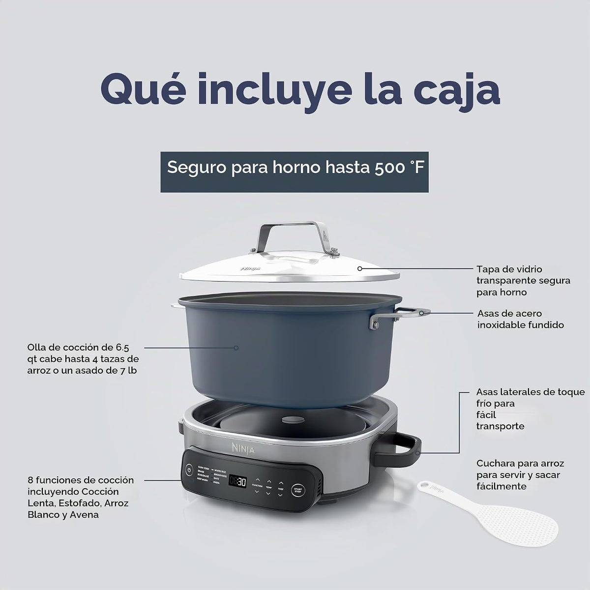 Ninja MC1101 Foodi Everyday Possible Cooker Pro, versatilidad 8 en...