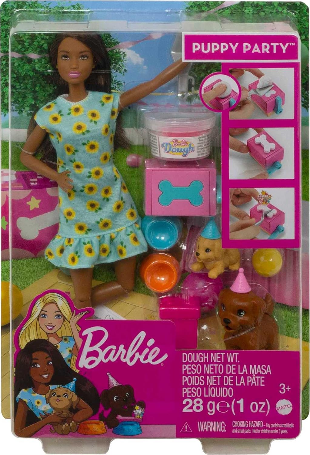 Barbie Set de juego para muñecas (morena de 11.5 pulgadas) y cachor...