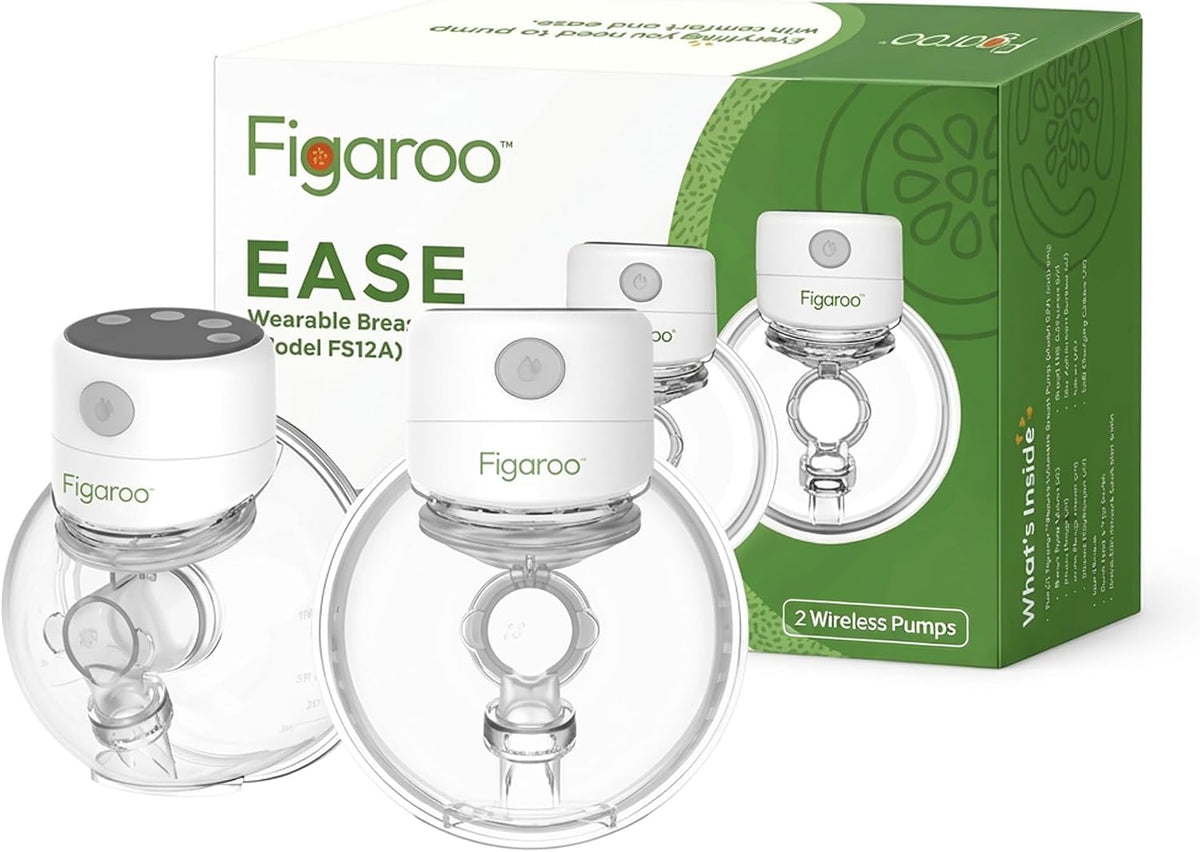 Figaroo Ease - Extractor de leche portátil manos libres, 12 niveles...