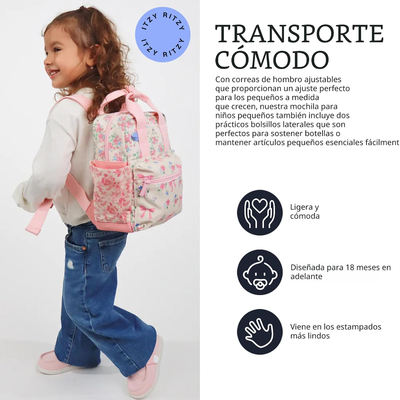 Itzy Ritzy - Mochila para niños - Bolso para guardería - Cuenta con...