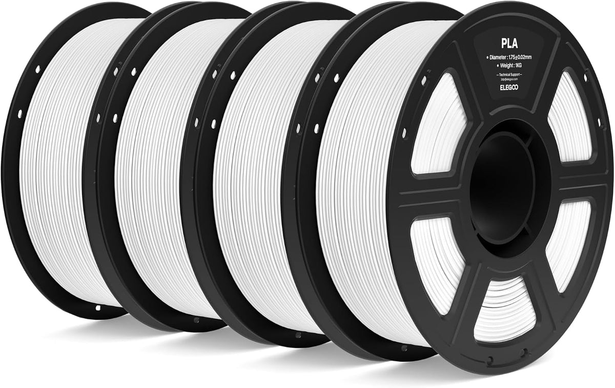 ELEGOO Filamento PLA 1.75mm Blanco 4KG, Filamento para Impresora 3D...
