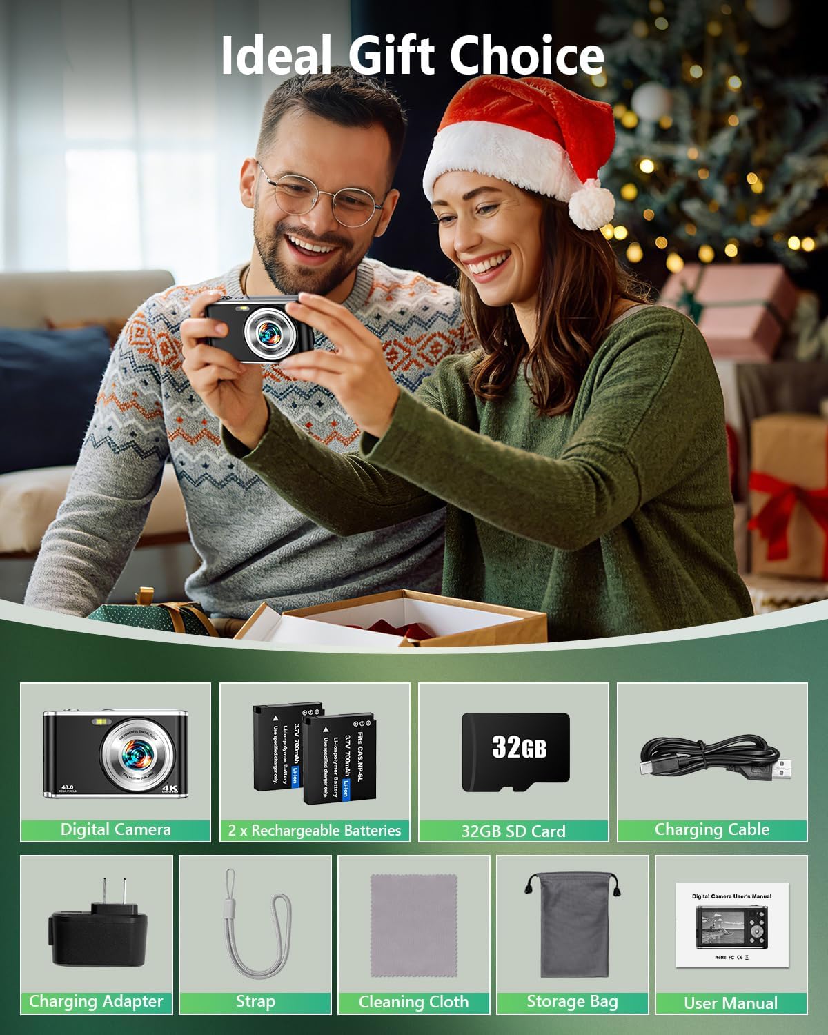 Cámara digital 4K mejorada 2026 para fotografía, cámara digital com...