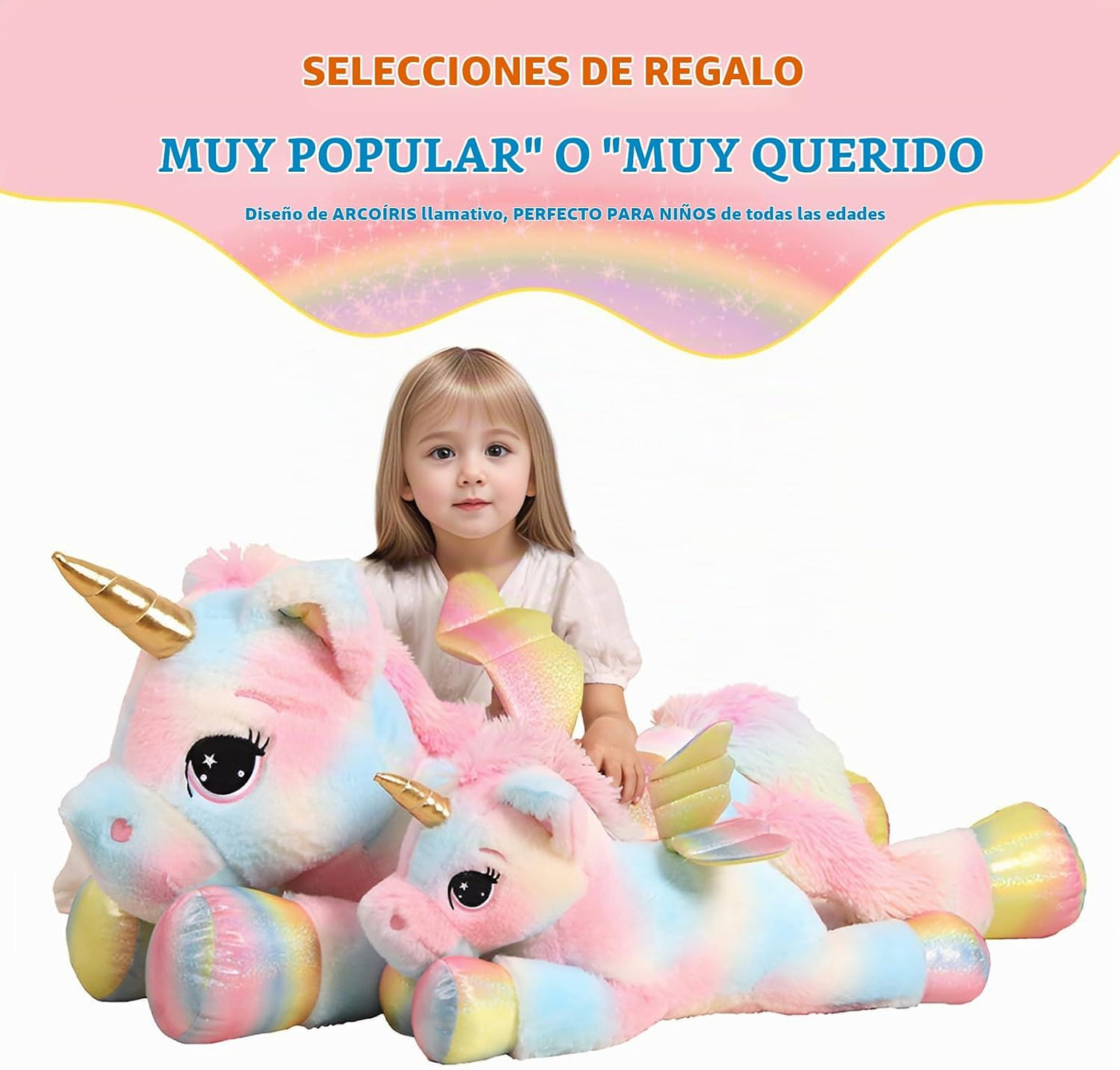 FFxiong Almohada de Animal de Peluche Unicornio Gigante de Color de...