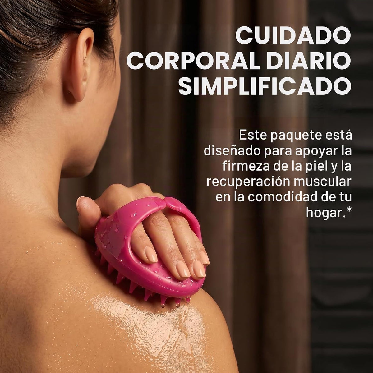 Kit de cepillo corporal de silicona y aceite de masaje anticelulíti...