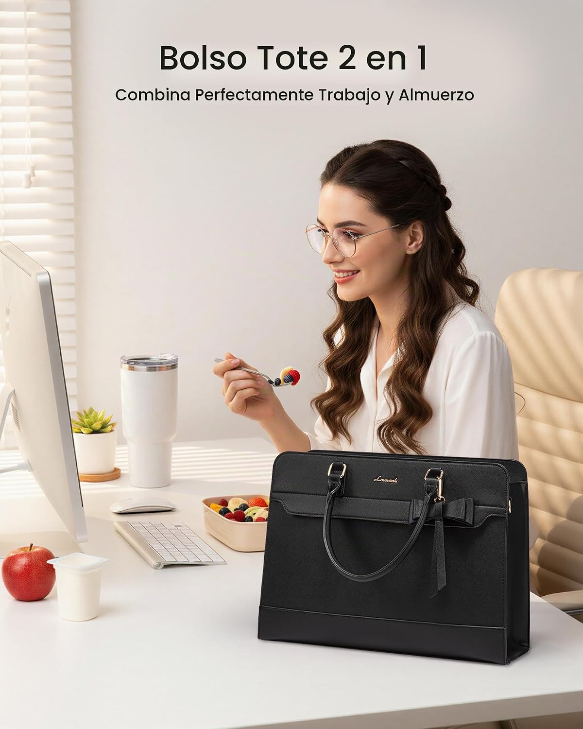 LOVEVOOK Bolsa de almuerzo para mujer, bolsa de trabajo aislada con...
