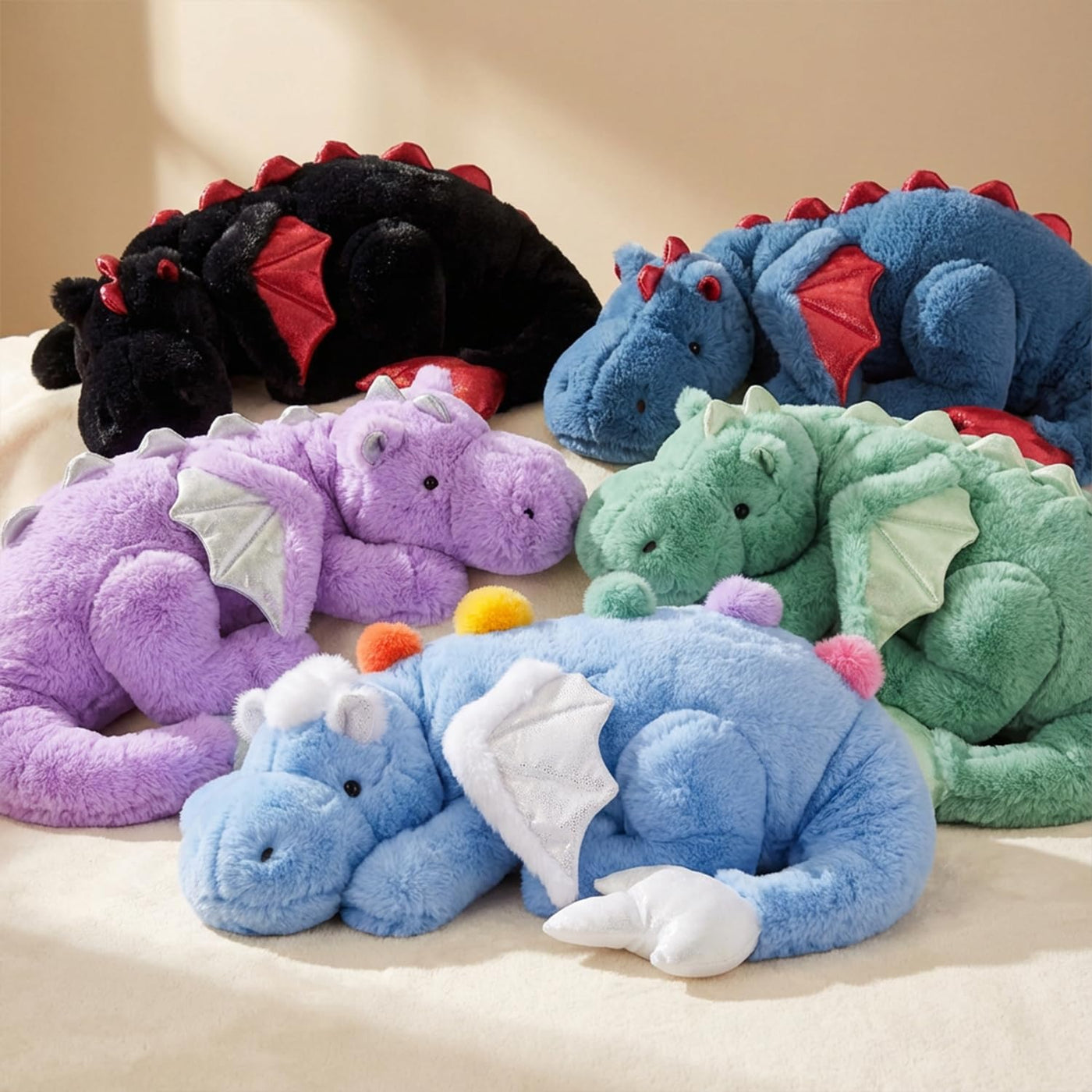 ARELUX Peluche gigante de dragón alado con peso \u2013 35.4 pulgada...