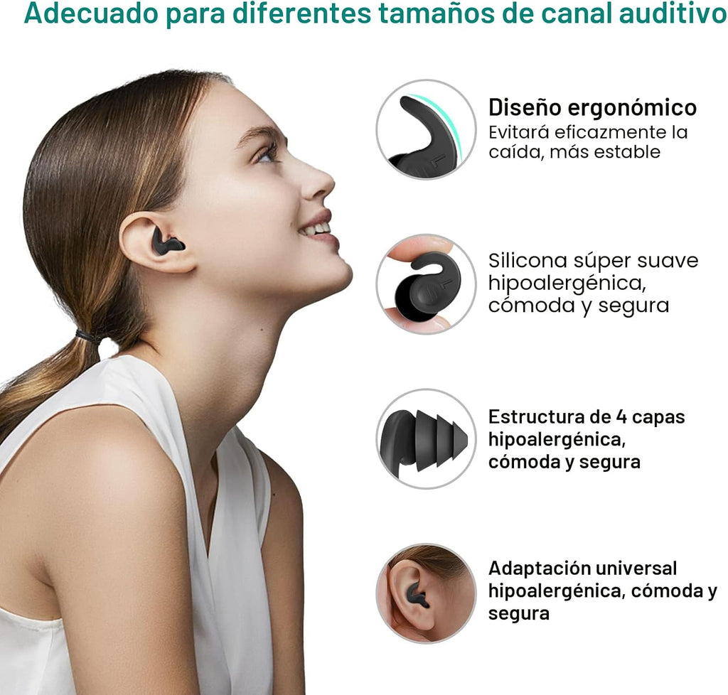 Tapones para los oídos de natación para adultos, 3 pares de tapones...