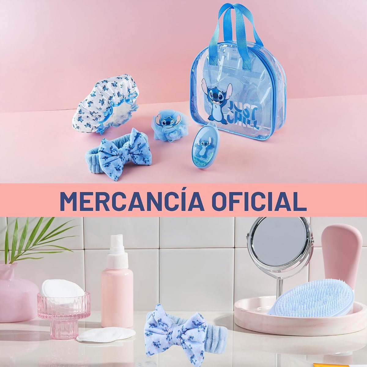 Get Trend Disney Stitch - Juego de accesorios de ducha y neceser tr...