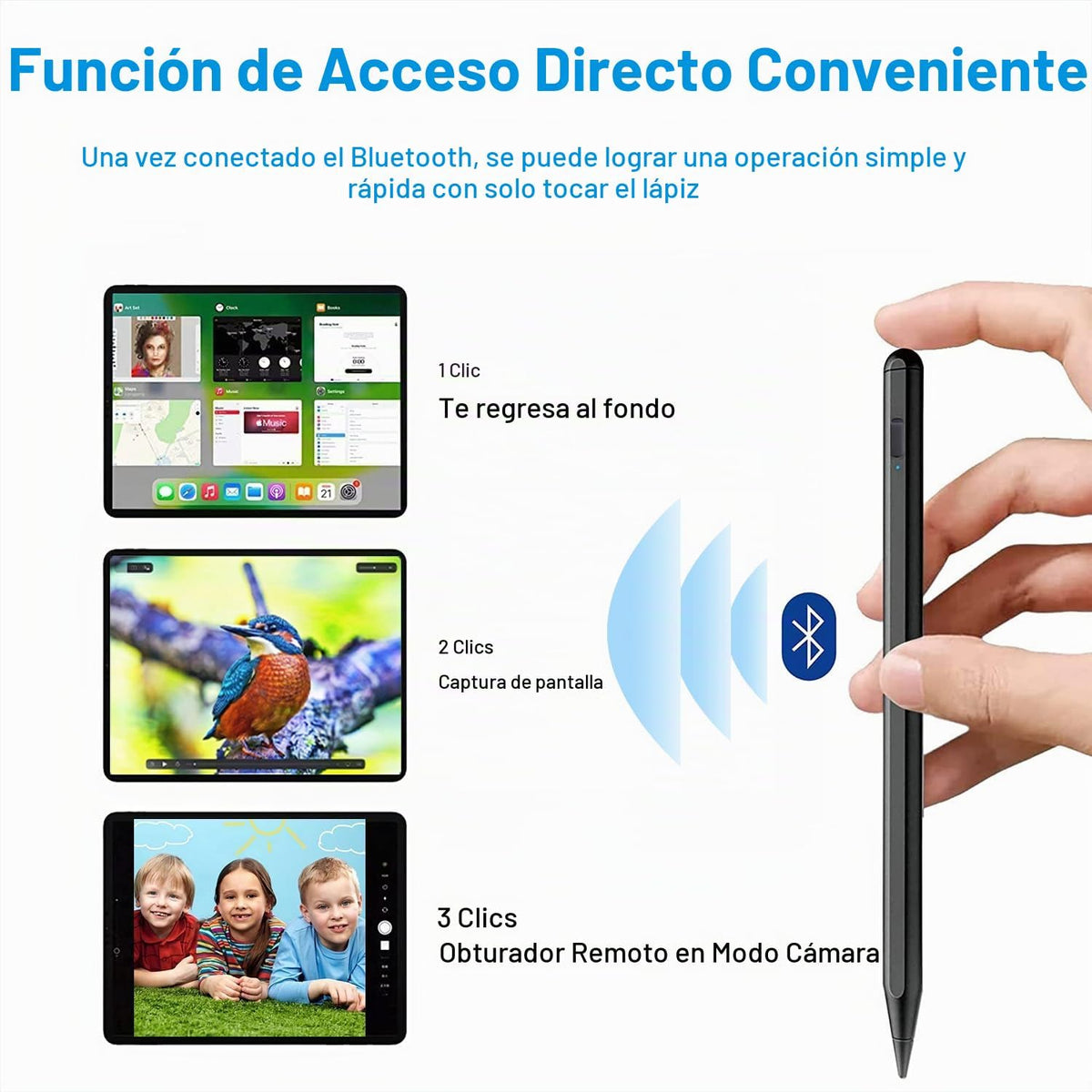 Lápiz capacitivo para iPad 2018-2025 con rechazo de palma, lápiz Ap...