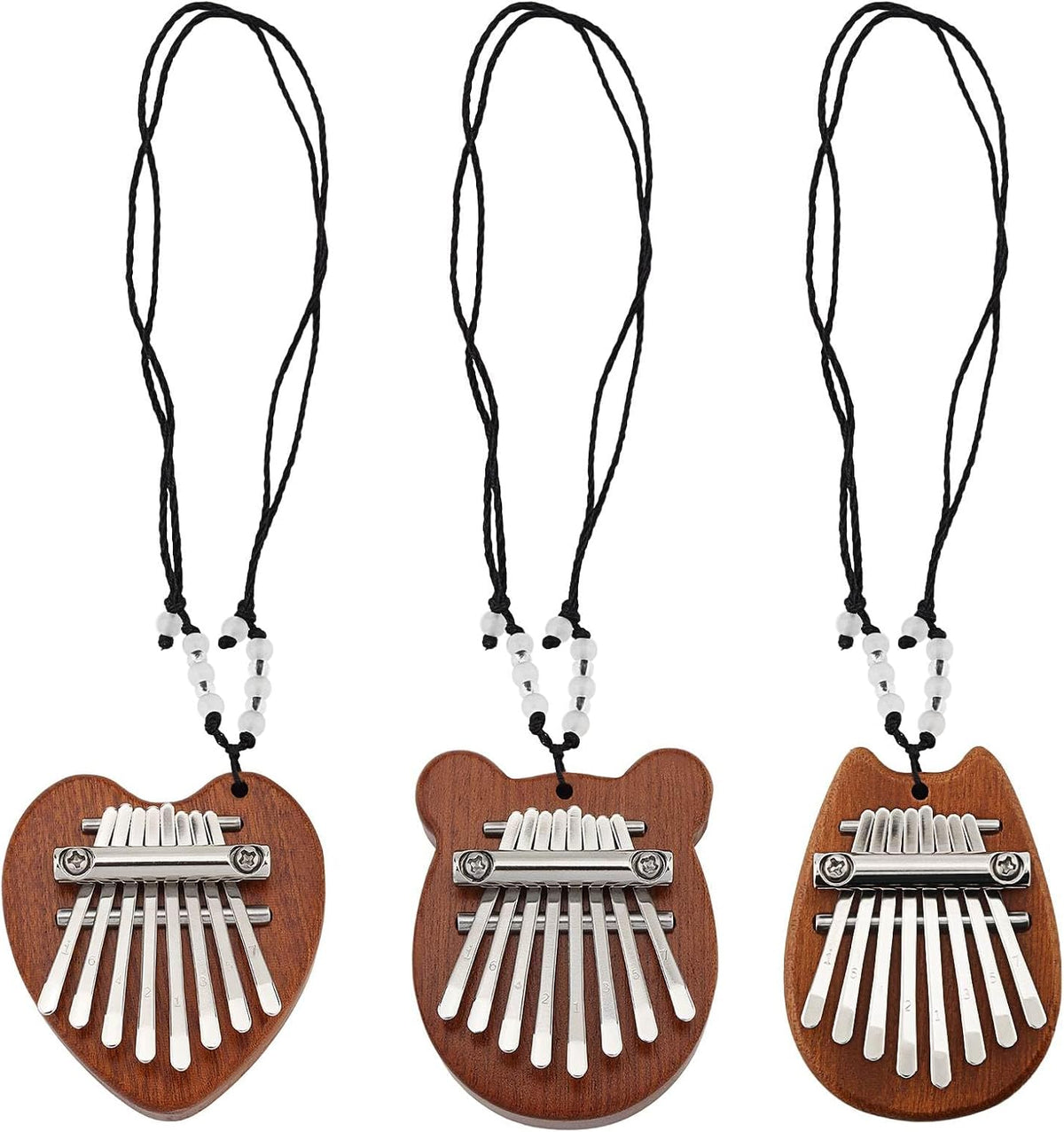 Kalimba - Piano de pulgar de 3 piezas, 8 teclas de madera de sapele...