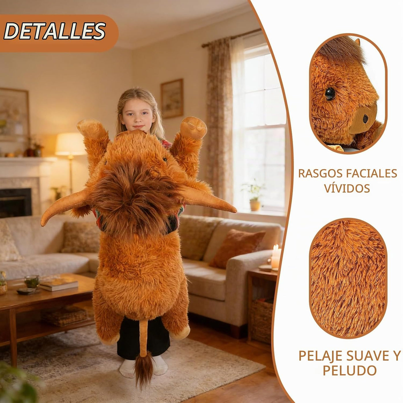 WDXDSOB Peluche de vaca gigante de las Highlands de 38.5 pulgadas m...