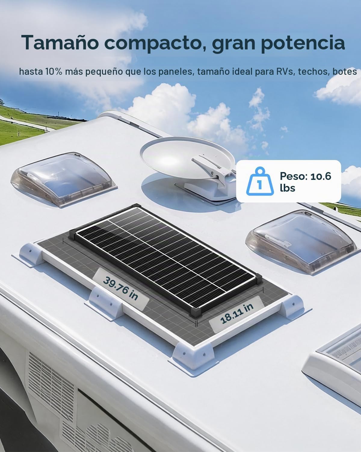 Panel solar tipo N de 200 W de 18BB, 25.6% de eficiencia 12 V PV pa...