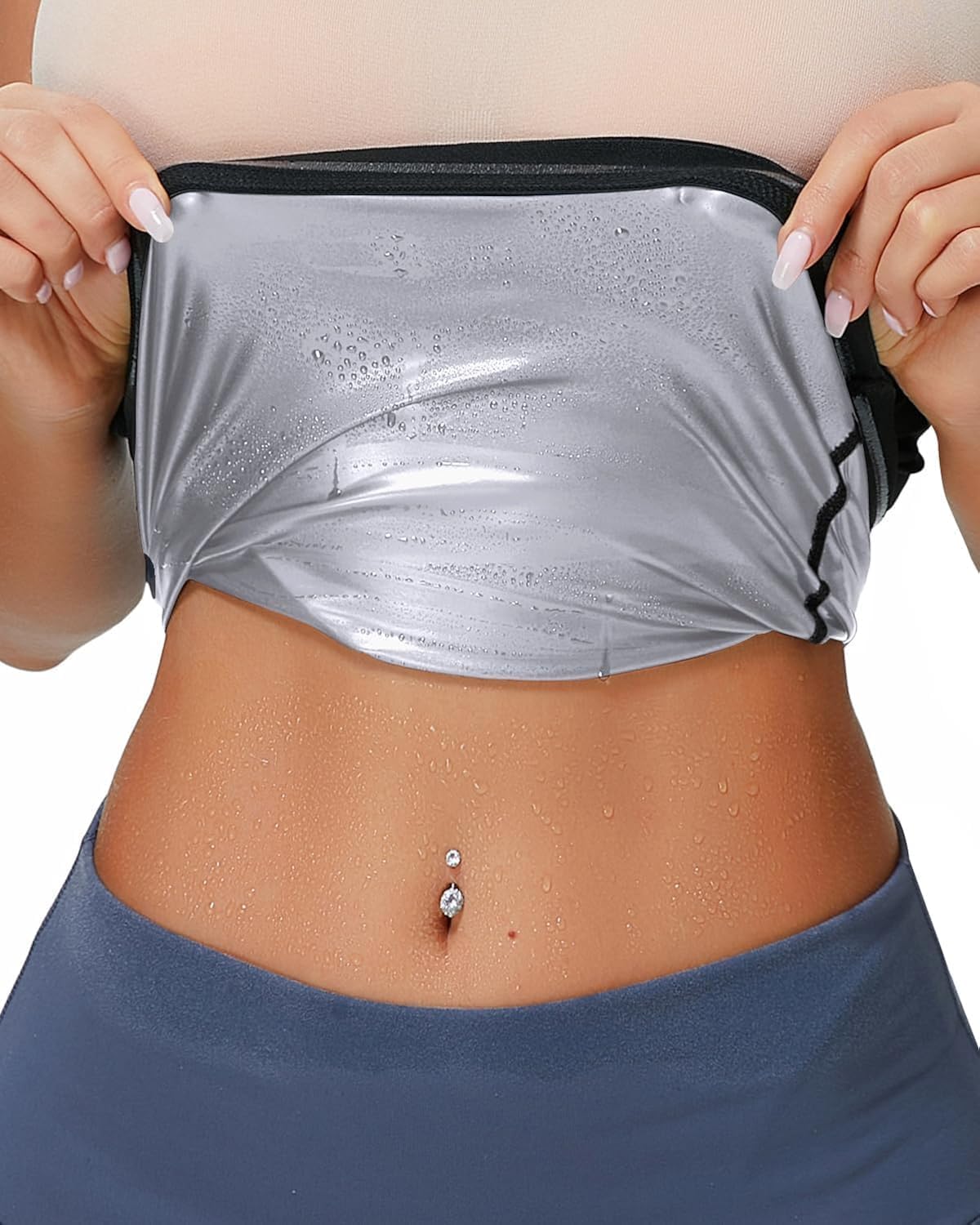 Dulchany Traje de sauna reductor de cintura para mujer, banda de |...
