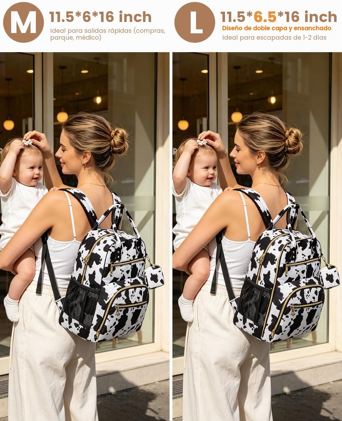 Mochila para Pañales Pritent, Bolso de Pañales para Bebés con Estuc...