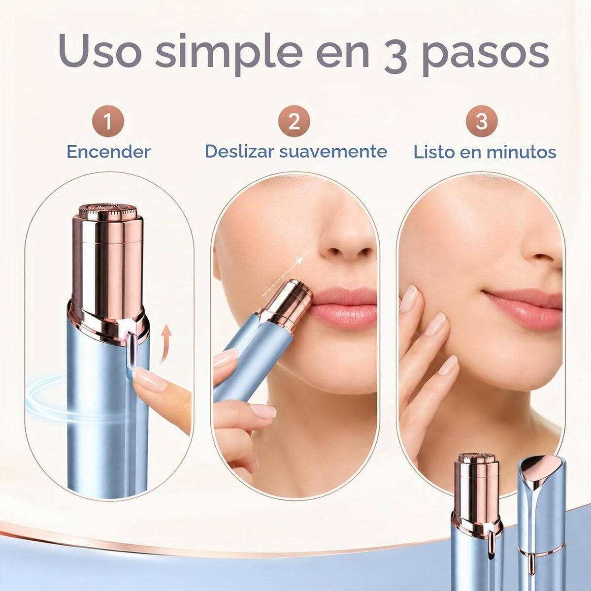 Removedor de vello facial impecable para mujeres, 2 cabezales de re...