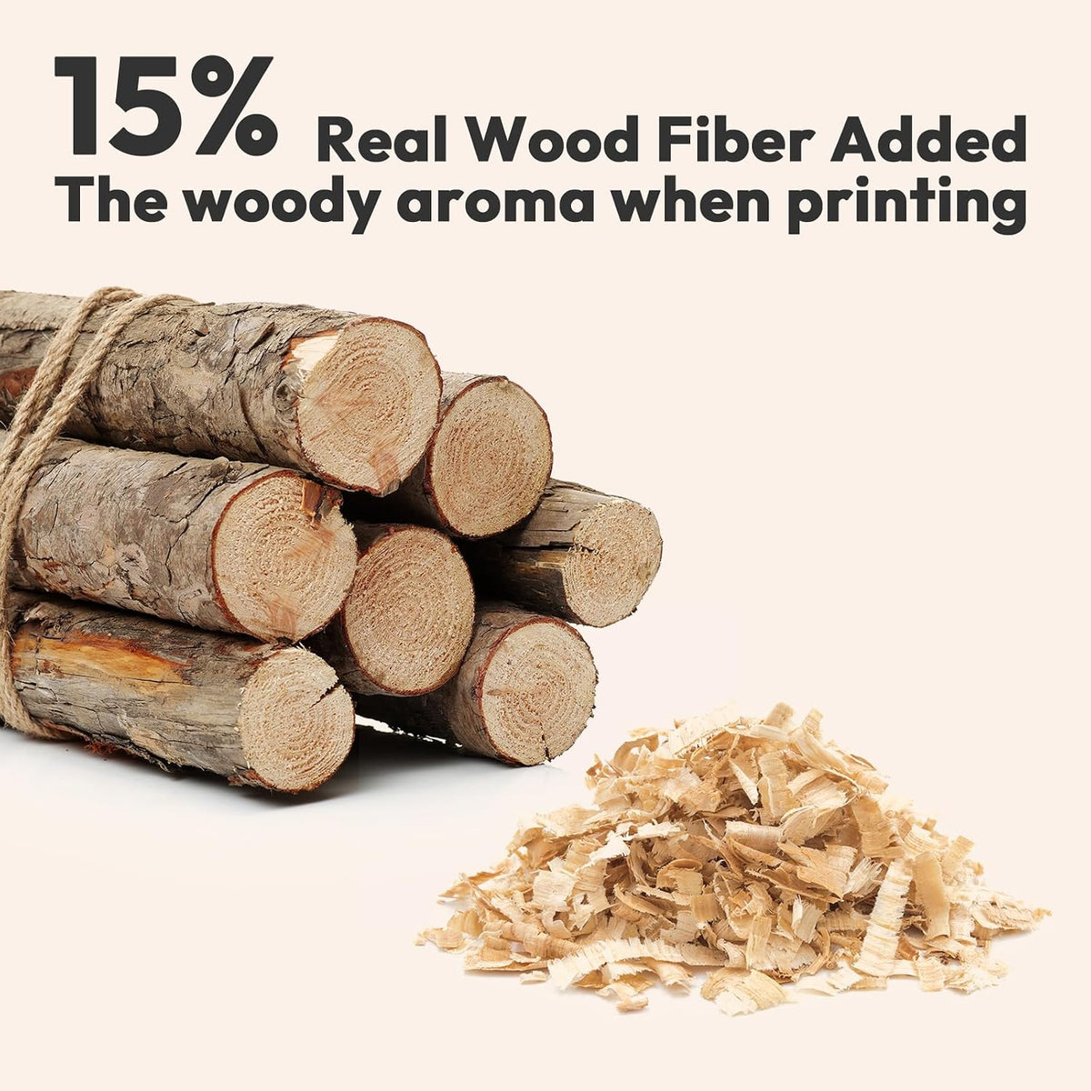 AMOLEN Filamento PLA de madera para impresora 3D de 0.07 in, paquet...