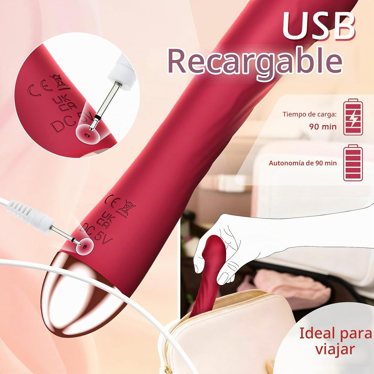 Erncuuc Consolador vibrador realista, juguetes sexuales para adulto...