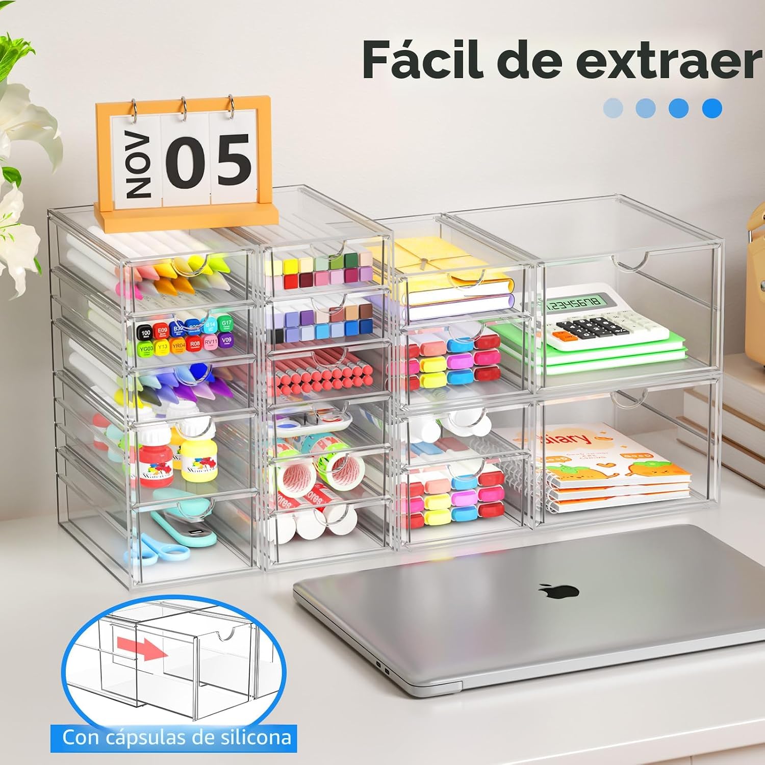 ARSTPEOE - Organizador de maquillaje acrílico con 13 cajones, organ...