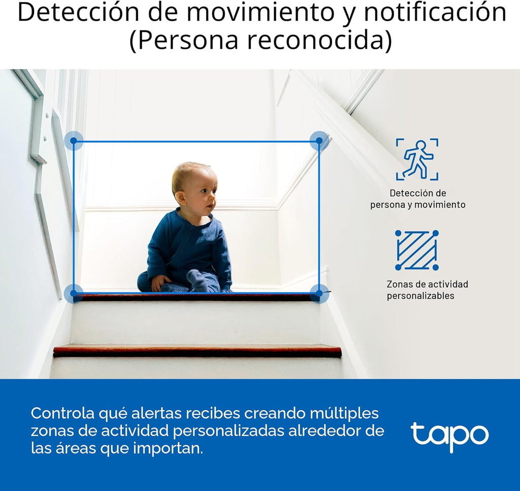 Tapo Cámara de seguridad interior 1080P para monitor de bebé, cámar...