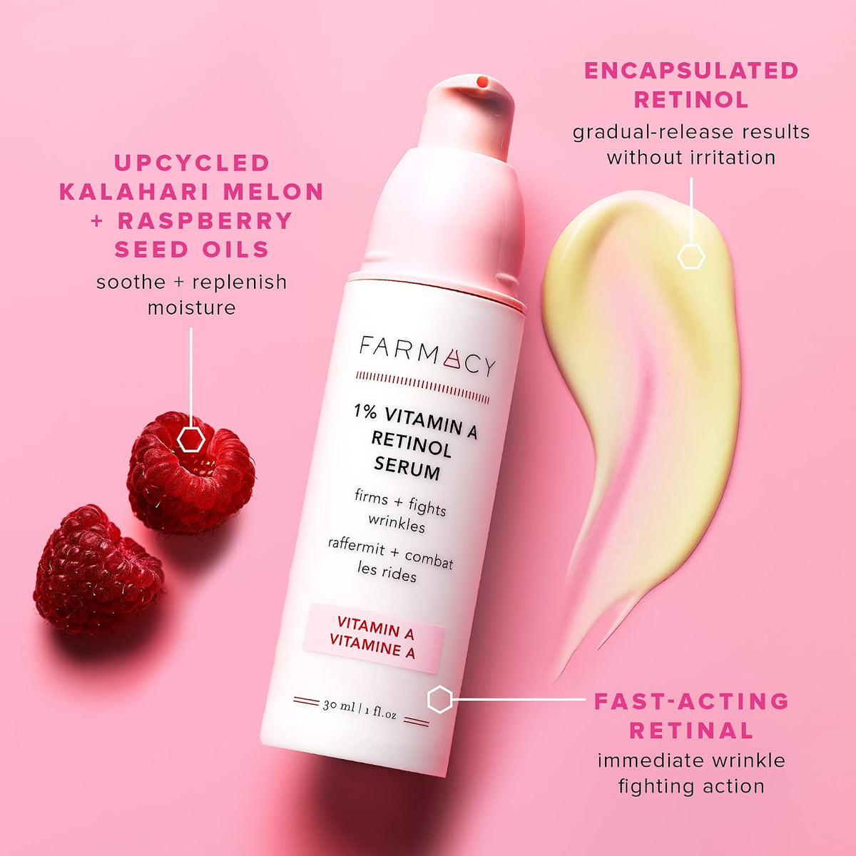 Farmacy Suero de retinol para la cara, 1% de vitamina A antienvejec...