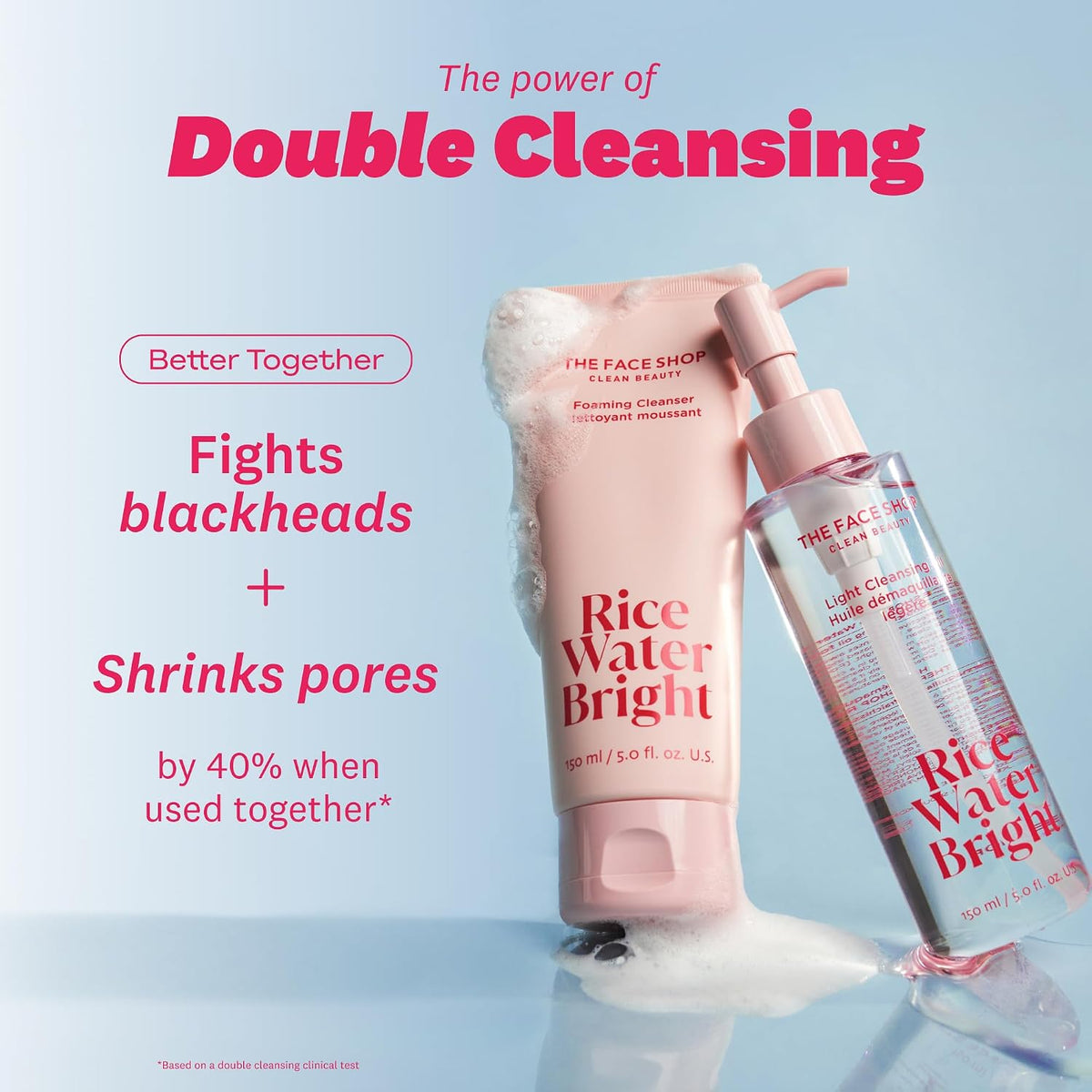 The Face Shop Rice Water Bright Dúo de Doble Limpieza con Ceramida,...