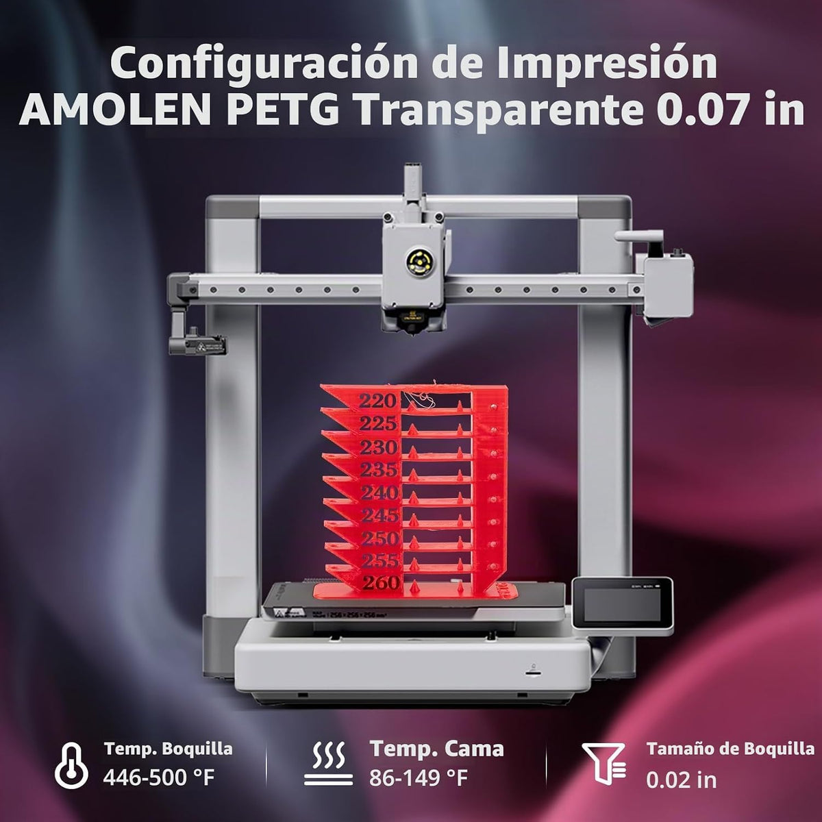 AMOLEN Filamento de impresora 3D transparente PETG Rapid de 0.07 in...