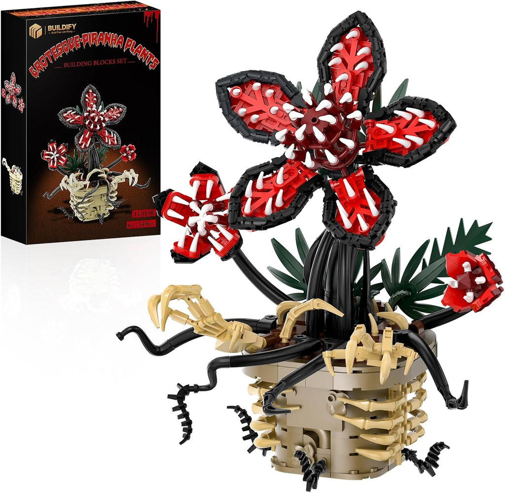 Extraño juego de construcción de flores caníbales, kits de modelo b...
