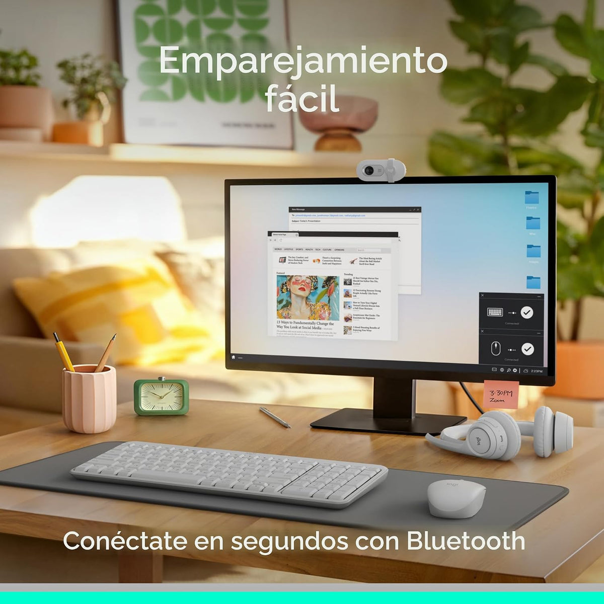 Logitech MK250 Combo de teclado y mouse inalámbricos Bluetooth comp...