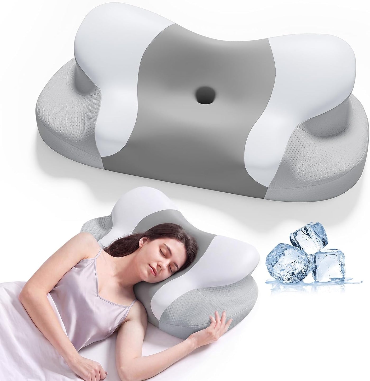 Almohada cervical para aliviar el dolor de cuello y hombros Almohad...