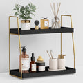 Forbena Organizador de Encimera de Baño Negro y Dorado, Organizador...